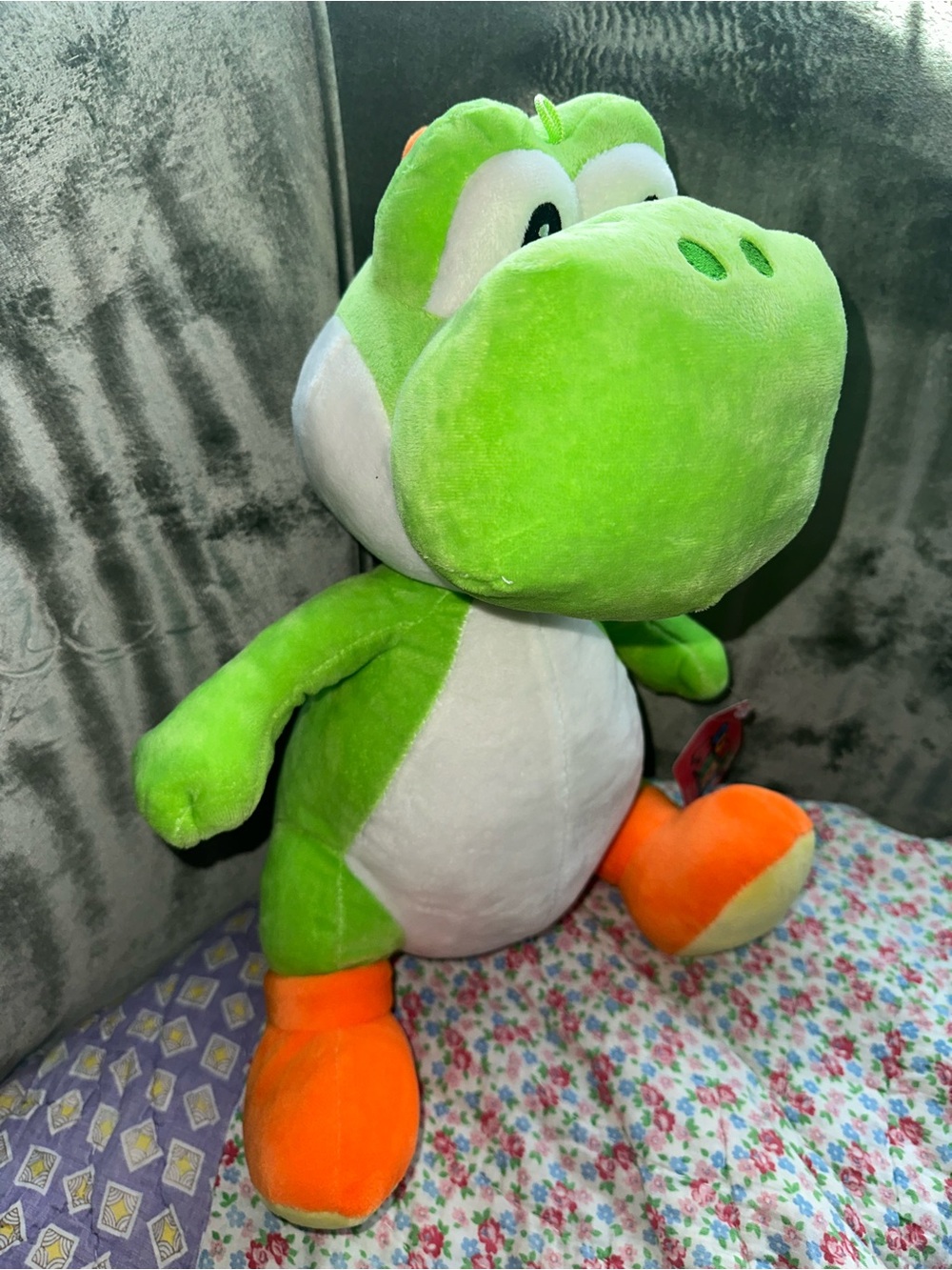 16 inch Nintendo Green and Orange Plush Yoshi Reptile Toy